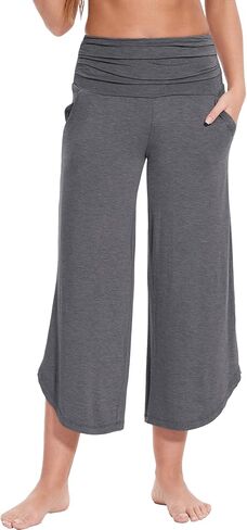 Women's Pajama Pants Bamboo Viscose Wide Leg Yoga Pants Casual High Waisted Lounge Palazzo Pants with Pockets in Saudi Arabia