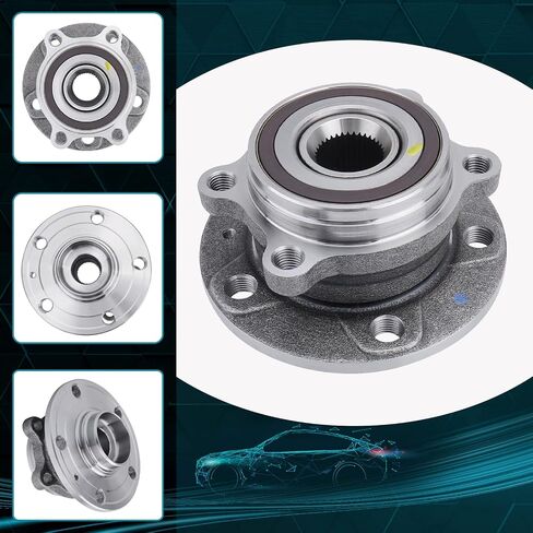 IRONTEK 513253x2P محمل العجلة الأمامية ومجموعة المحور لأودي A3/Q3/TT، لسيارة VW 09-17 تيغوان، 06-17 باسات، 05-13 جيتا، 06-14 VW GTI، 12-14 جولف، 09-17 VW CC، 12-17 بيتل 5 عروات مع ABS in Saudi Arabia