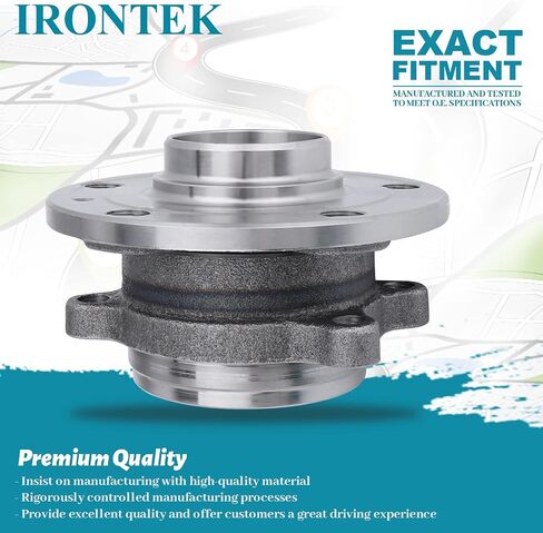 IRONTEK 513253x2P محمل العجلة الأمامية ومجموعة المحور لأودي A3/Q3/TT، لسيارة VW 09-17 تيغوان، 06-17 باسات، 05-13 جيتا، 06-14 VW GTI، 12-14 جولف، 09-17 VW CC، 12-17 بيتل 5 عروات مع ABS in Saudi Arabia