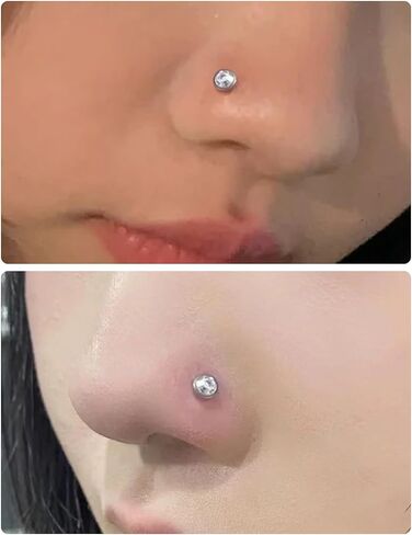 20G 18G 16G Threadless Push In Astm F136 Titanium Nose Ring Studs Flat Back Studs Earrings G23 Titanium Tragus Helix Conch Cartilage Earrings Piercing Jewelry For Women Men CZ 2mm 3mm 4mm in Kuwait