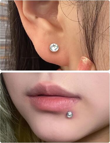 20G 18G 16G Threadless Push In Astm F136 Titanium Nose Ring Studs Flat Back Studs Earrings G23 Titanium Tragus Helix Conch Cartilage Earrings Piercing Jewelry For Women Men CZ 2mm 3mm 4mm in Kuwait