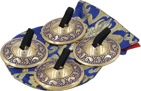 زوجان من أصابع النحاس الاحترافية، سيمبال زيلز، حقيبة حرير مجانية للرقص الشرقي (أخضر) in Saudi Arabia