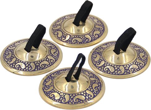 زوجان من أصابع النحاس الاحترافية، سيمبال زيلز، حقيبة حرير مجانية للرقص الشرقي (أخضر) in Saudi Arabia