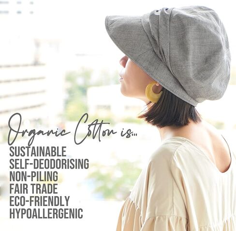 CHARM Womens Summer Sun Hat - Organic Cotton Chemo Wide Brim Cap SPF Protection in Saudi Arabia