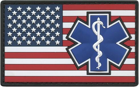 EMS Patch PVC American Flag Medic Patch Compatible with Velcro EMS Patches for Backpacks Medical Patch Paramedic Patch Tactical Medic Patch EMT Patch Medical Cross Patch (Blackout Subdued) in Kuwait