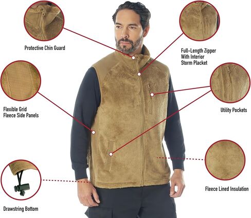 Rothco E.C.W.C.S. Fleece Vest – Warm and Comfortable Polar Fleece Vest – Great for Cold Weather and Outdoor Field Use in Saudi Arabia