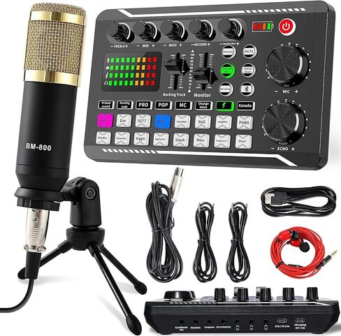 SINWE Streaming Audio Mixer,RGB audio Interface with Pro-preamp, 48V Phantom Power for Live Streaming, Individual Control, Voice Changer, 4 Customize sound pads for Podcast/Recording/Vocal/Game in Saudi Arabia