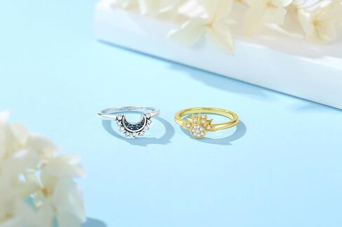 Nbsameng 925 Sterling Silver Stacking Ring with CZ Zirconia, Gift for Women Girls, Texture (Size 9) in Kuwait