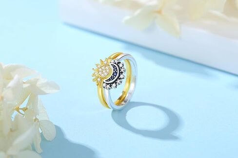 Nbsameng 925 Sterling Silver Stacking Ring with CZ Zirconia, Gift for Women Girls, Texture (Size 9) in Kuwait