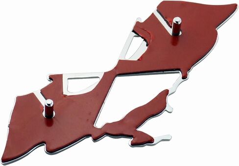 1Pc 1961 Impala Die Cast Rear Quarter Panel Emblem Crossed Flag 3D Badge Sticker KC4525 Replacement for Impala (Black/Red) in Kuwait