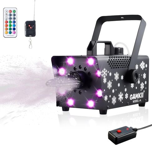 Snow Machine, 800W Snow Making Machine Speed Adjustable with 8 LED Lights & 13 LED Lighting Color & 4 Lighting Mode, Snowflake Maker Ideal for Outdoor Backyard Christmas Wedding Party and Stage in Saudi Arabia
