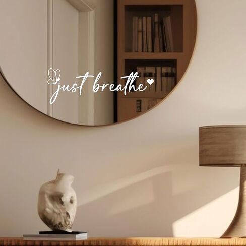 Set 3Pcs Just Breathe Rear-View Mirror Decal Motivational Cute Funny Sticker Water Bottle Laptop Window Sticker Vinyl Waterproof 4 Inches Car Decals New Car Accessories for Friend Coworker Dad Mom in Kuwait