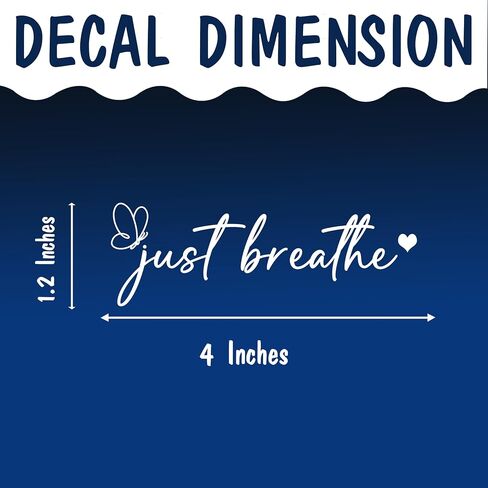 Set 3Pcs Just Breathe Rear-View Mirror Decal Motivational Cute Funny Sticker Water Bottle Laptop Window Sticker Vinyl Waterproof 4 Inches Car Decals New Car Accessories for Friend Coworker Dad Mom in Kuwait