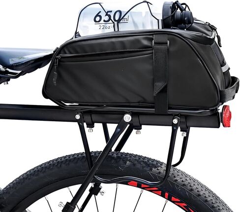 زيمفانكي حقيبة خلفية للدراجة عاكسة، مقاومة للماء للدراجة، حقيبة حامل لحمل البضائع، حقيبة الصدر، سعة 8 لتر مع حلقة ضوء خلفي متعددة الجيب، حزام كتف للخارج in Kuwait