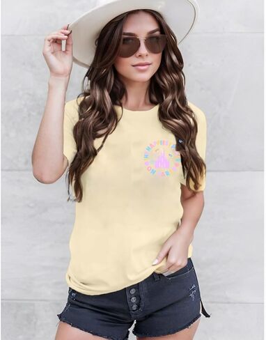Womens Happiest Place on Earth Shirts Vintage Tshirts Summer Oversized Graphic Tee Family Outfits in Saudi Arabia