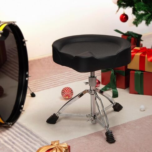 AODSK Drum Throne Set,Padded Drum Seat Drumming Stools,Height Adjustable Drum Seat with Drum Keys and Drum Sticks in Saudi Arabia