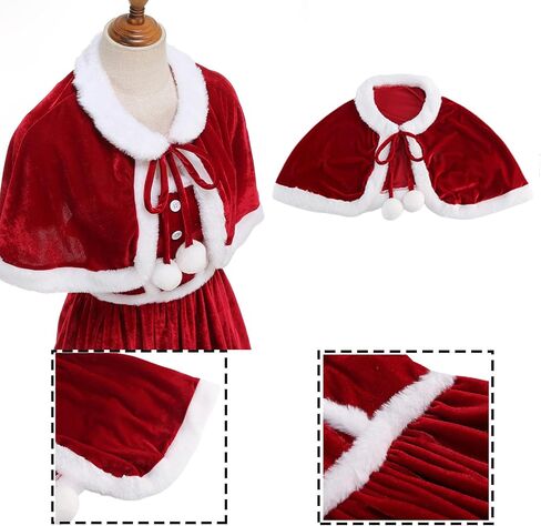 Christmas Costumes for Women Mrs. Claus Adult Costume Red Christmas Dress Suit with Cape Santa Claus Outfit in Saudi Arabia