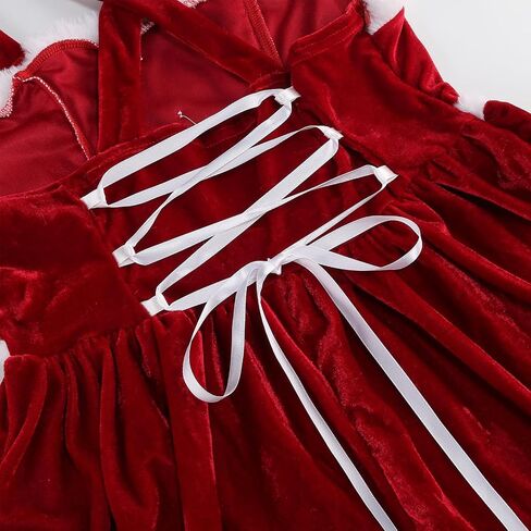 Christmas Costumes for Women Mrs. Claus Adult Costume Red Christmas Dress Suit with Cape Santa Claus Outfit in Saudi Arabia