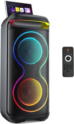 JYX Karaoke Machine Microphones for Adults, Big Bluetooth Party Speaker with LED Disco Light, Support TWS/USB/AUX/TF Card Input, Perfect for Outdoor, Home, Stage Subwoofers in Saudi Arabia