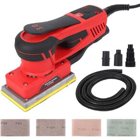 Towallmark Detail Sander 15,000 OPM Compact Detail Sanders for Woodworking with Dust Collector and 12Pcs Sandpapers, 1.7A Corner Sander for Tight Spaces Woodworking