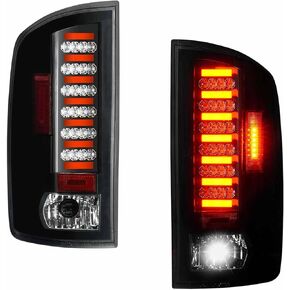 LED Rear Tail Light Assembly Brake Lamps for 2002-2006 Ram 1500, 2003-2006 Ram 2500 3500 Chrome Smoke Lens, Only Fit Factory Incandescent Models