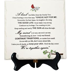 Sympathy Memorial Gifts for Loss of Loved One, Celebration of Life Decorations, Memorial Plaque (4 Options), Bereavement Condolences Gifts (7.8"x7.8")