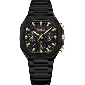 RNONDRY Luxury Watches for Men Dress Watch Mens Chronograph Analog Watch Men Stainless Steel Waterproof Watches 6-Hands Square Watches