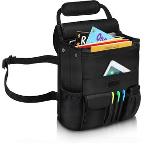 Car Front Seat Organizer| Efficient Car Organizers and Storage | Laptop,Tablet Pockets, Adjustable Straps,Kid-Friendly, Multi-Pocket, Cup Holders, Sturdy and Durable, Black