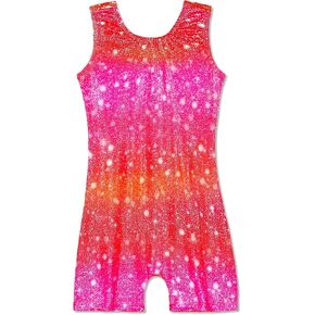 Domusgo Gymnastics Leotards for Girls Sparkly One-Piece Pro Kids Unitard Biketards with Shorts in Kuwait