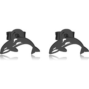 OKEYCH Orca Inspired Gift Orca Design Stud Earrings Orca Lover Jewelry Oceanic Dolphin Gift Ocean merch
