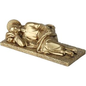 Renaissance Sleeping St. Joseph Statue,Home Décor Sleeping Joseph Statue,Catholic Statue Patrons for Church,Devout Gift,Prayerful Inspiration,9 inches L Saint Joseph Statue（Full Color）
