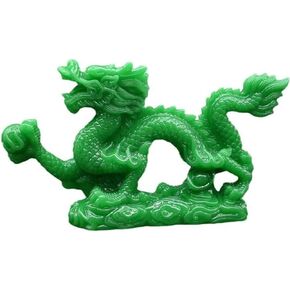 2Pcs Feng Shui Dragon Statue,Easy to Use,Multi-Purpose Chinese Auspicious Lucky Sculpture,Durable Desktop Decoration Chinese Dragon Sculpture for Home Decor Gifts(Green)