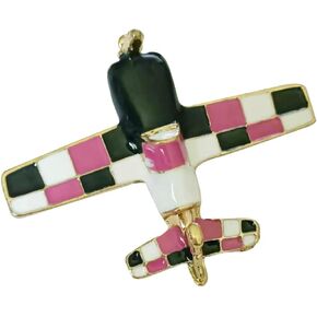 White Rhinestone Airplane Enamel Charms Jewelry Party Badge Banquet Scarf Pins Gifts