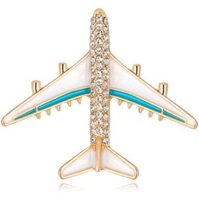 White Rhinestone Airplane Enamel Charms Jewelry Party Badge Banquet Scarf Pins Gifts in Kuwait