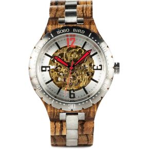 BOBO BIRD Brand Design Mens Wooden Automatic Mechanical Watches Multifunction Business Luxury Wood Watch for Men