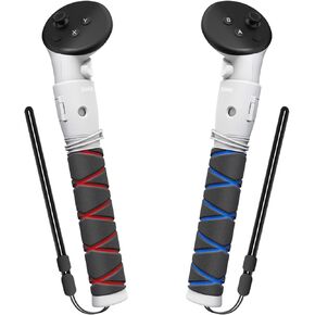 AMVR Upgraded Handle Attachment Compatible with Meta/Oculus Quest 3S/Quest 3 Accessories, 3-in-1 VR Gorilla Tag Long Arms Sticks, Beat Saber Handles, Golf Club Attachment, Extension Grips, VR Game