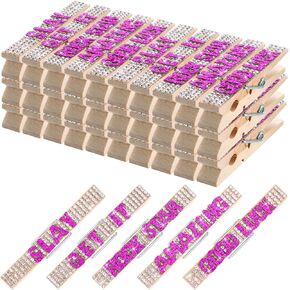30 Pcs Cheerleading Rhinestone Spirit Clips Competition Cheer Pins Clothespins Blue Cheer Charms for Clothes Pins Gifts Backpacks Team Supplies Party Favors Accessories Bulk Teen Sports Girls