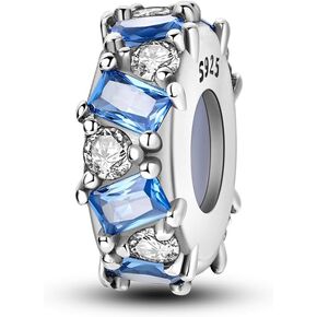 Parmuz Stoppers beads Charms for Bracelets 925 sterling silver 2pcs clip Rondelle Spacer Jewelry Gift for Woman…