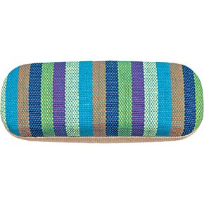 LBI Hard Eyeglass Case, Glasses Holder For Women, Men, Girls, Boys- Colorful Stripes, Beach Days, Small / Medium