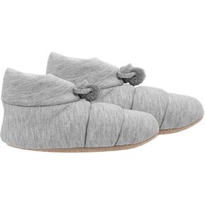 K. Bell Womens Soft and Dreamy Puffy Jersey Bootie Slippers, ML, Grey