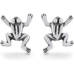 Boma Jewelry Sterling Silver Frog Stud Earrings