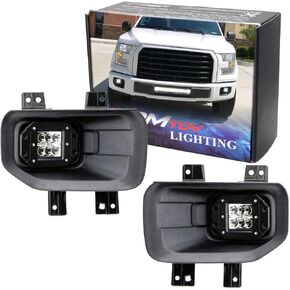 iJDMTOY 24W LED Fog/Lamp Driving Kit Compatible With 2015-20 Ford F-150 & 2017-20 Ford F-250 F-350, Includes (2) High Power Xenon White LED Pods & Set of Mounting Brackets