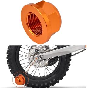 Orange Rear Axle Shaft Lock Nut Bolt Compatible with KTM 85 SX 2003-2022, 125-530 SX/SX-F/XC/XC-F 2003-2012, 125-530 EXC/EXC-F/XC-W/SMR 2003-2015, 125-500 EXC/EXC-F/XC-W 2016-2022