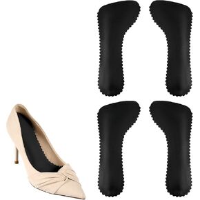 2 Pairs High Heel Inserts for Women, 7.28x3.23x0.2 Inch Invisible Adhesive Cushion Insoles Arch Support Anti-Slip Slim Inserts Liners 3/4 Comfort Insoles for Sandals Boots Pump (Beige)