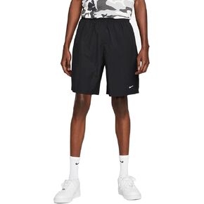 Nike Solo Swoosh Men's Woven Shorts (US, Alpha, Large, Regular, Regular, Black/White)