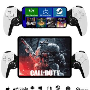 Megadream Wireless Controller for iPad, Tablet, iPhone/Android/PC/Switch/PS3/PS4 Gamepad Joystick with Turbo, Supports Mobile Cloud Game, Streaming on PS5/PS4/Xbox/PC, iPhone 15/14, COD, Red