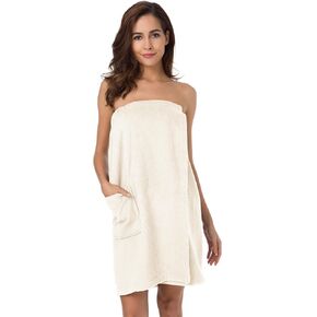 SIORO Women's Towel Wrap Bathrobe, Bamboo Cotton Spa Towels Robe with Adjustable Closure, Gym and Shower