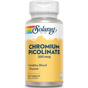 Solaray Chromium Picolinate Tablets, 200 mcg | 200 Count
