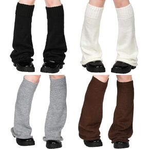 4 Pairs Leg Warmers for Women Kawaii Y2k Leg Warmers 4 Colors Harajuku Japanese Boot Socks Gyaru Cute Leg Warmers Goth Lolita Accessories