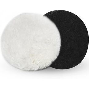 10 Pcs Wool Polishing Pad 3 Inches Soft Sheepskin Buffing Pads with Hook and Loop Back for Compound Cutting & Polishing for Automotive, Marine, Furniture